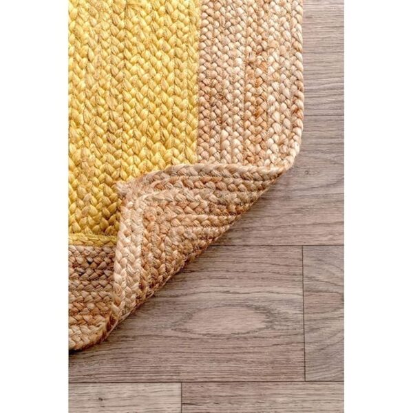 All the Cultures Fabricating India Jute Carpet for Living Room, Jute Floor Mat, Rugs for Living Room, Jute Centre Table Carpet (Pure Jute + Yellow Color, 3X5 Ft), Rectangle - Image 3