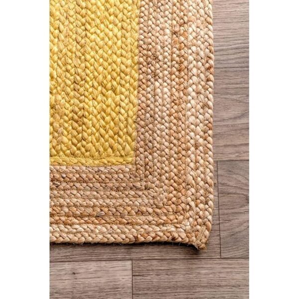 All the Cultures Fabricating India Jute Carpet for Living Room, Jute Floor Mat, Rugs for Living Room, Jute Centre Table Carpet (Pure Jute + Yellow Color, 3X5 Ft), Rectangle - Image 5