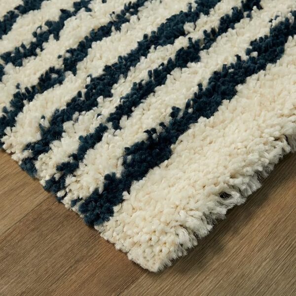 Super Soft Microfiber Silk Touch Handwoven Rectangular Rugs With 2 Inch Pile Height 4X6 Feet , Sky-Blue - Image 5