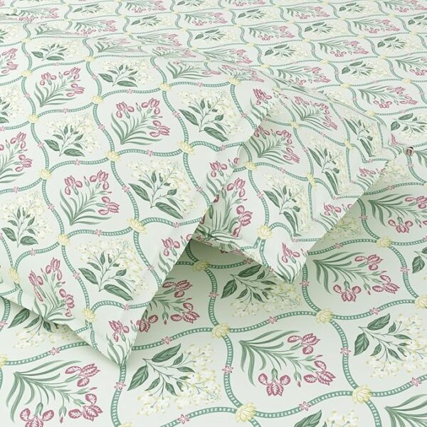 100% Cotton Bedsheet for King Size Bed,186 TC Soft Cotton Bedsheet for Double Bed, King Size Bed Sheet with 2 Pillow Covers,Green Blossom - Image 5