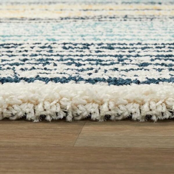 Super Soft Microfiber Silk Touch Handwoven Rectangular Rugs With 2 Inch Pile Height 4X6 Feet , Sky-Blue - Image 2