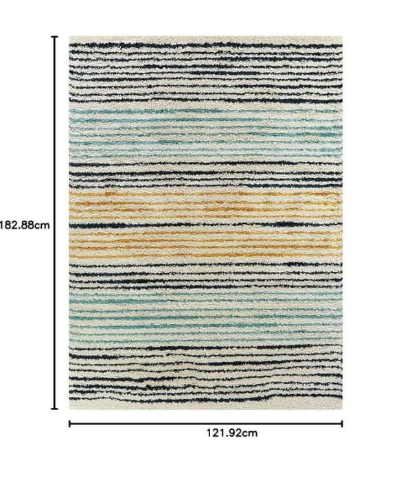 Super Soft Microfiber Silk Touch Handwoven Rectangular Rugs With 2 Inch Pile Height 4X6 Feet , Sky-Blue - Image 3