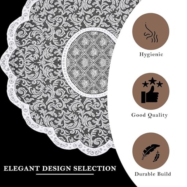 Cotton Round Table Cover | 40x40 Inch | Tabletop Cover | Net Table Cloth for Round Tables | Coffee Table Cover | Kitchen Tablecloth - Image 3