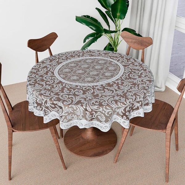 Cotton Round Table Cover | 40x40 Inch | Tabletop Cover | Net Table Cloth for Round Tables | Coffee Table Cover | Kitchen Tablecloth