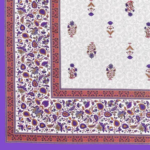 Pure Cotton Bedsheets for Double Bed - 180 TC King Size Bedsheet with 2 Pillow Covers (7.3 ft x 8.8 ft) (Double, BR- Purple) - Image 3